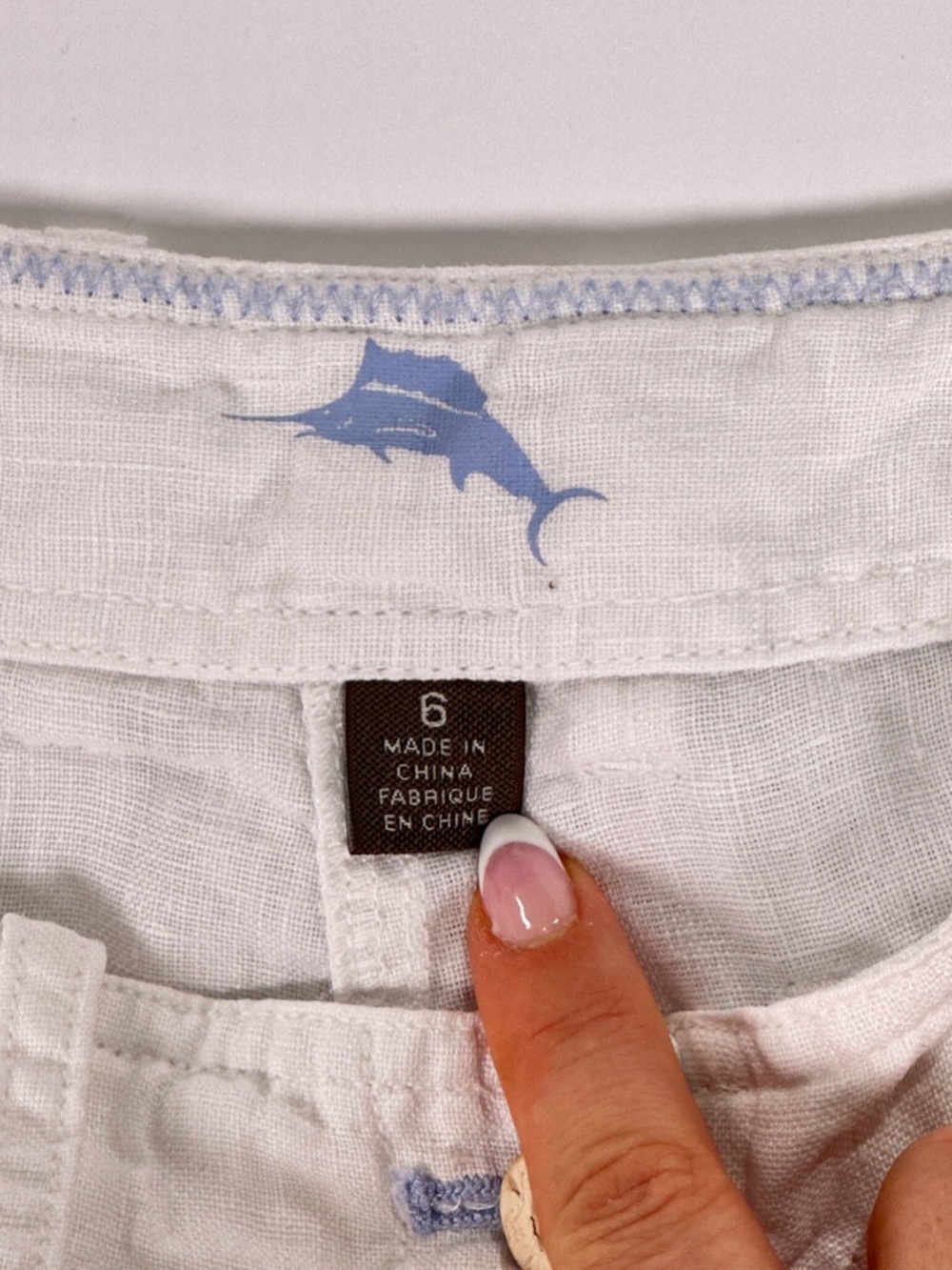 Tommy Bahama White 100% Linen Cropped Capri Pants Size 6 - Picture 12 of 15